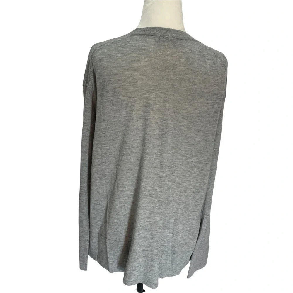 zara Knit Lightweight Grey V-Neck Sweater Oversized Size S - Picture 6 of 8